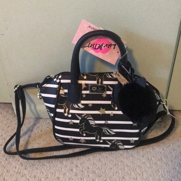 Betsey Johnson Handbags - New Betsey Johnson Black unicorn Satchel Bag